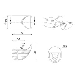 Opora balkóna pre trubku ø 42,4 mm, AISI 304 Opora balkóna pre trubku ø 42,4 mm, AISI 304